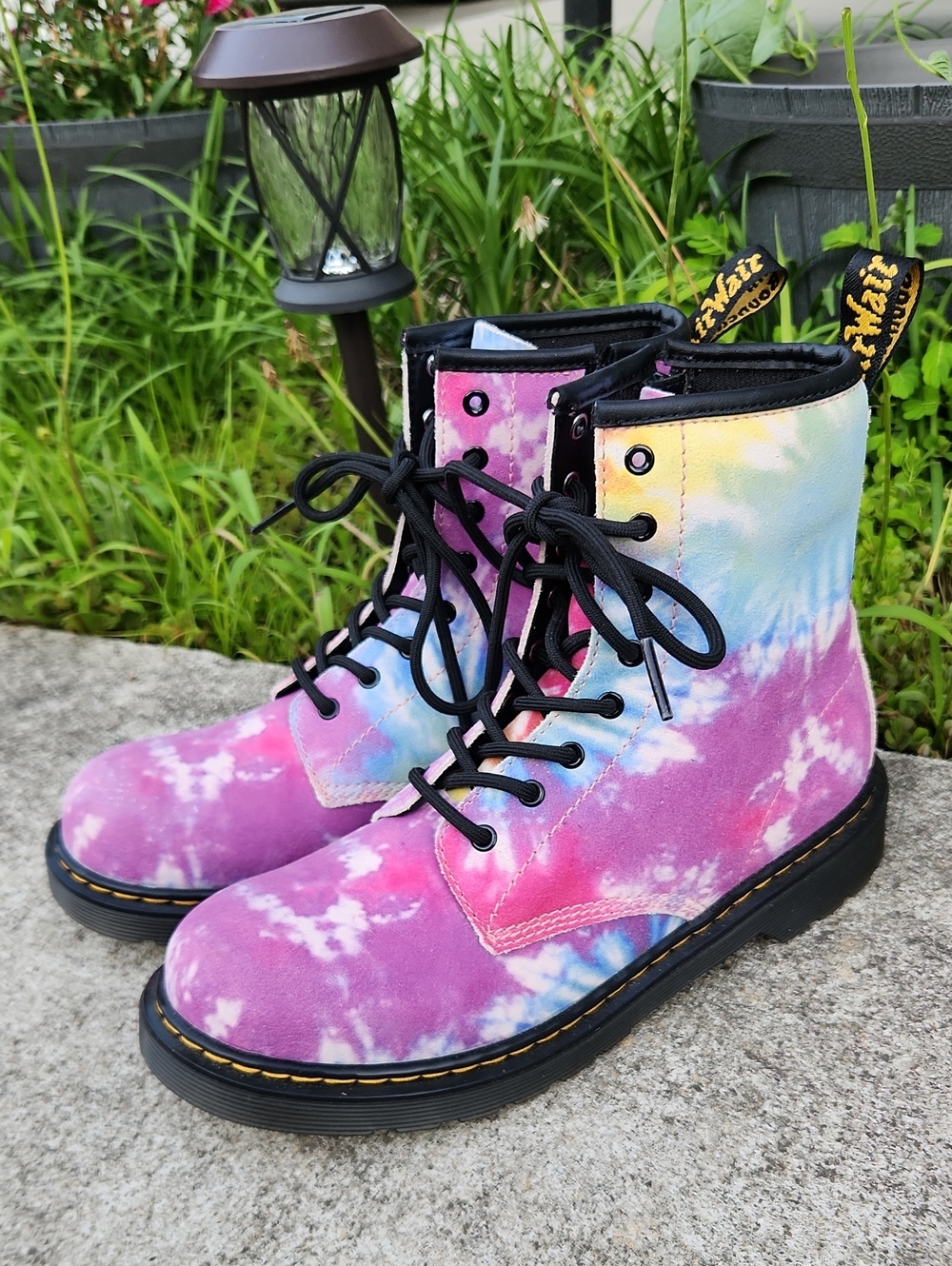 NEW Doc Martens Boots Youth 1460 Rainbow Tie Dye Rainbow Suede Pride US 5 Y2K